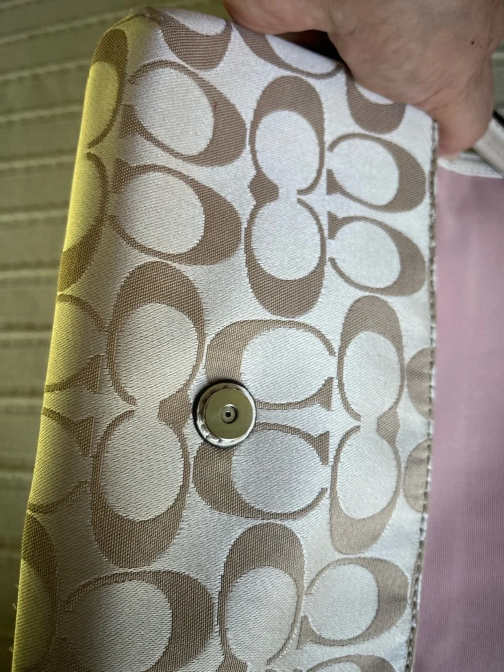 Coach Kristin Signature flap wristlet clutch